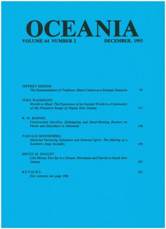 Image for Oceania Journal (December 1993, Volume 64, No 2) Oceania Journal (December 1993, Volume 64, No 2)