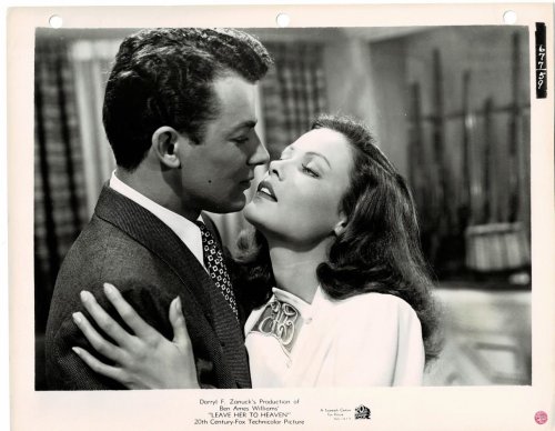 Image for A VINTAGE PUBLICITY PHOTOGRAPH of the Glamorous Hollywood Movie Star GENE TIERNEY with CORNELL WILDE in a scene from A VINTAGE PUBLICITY PHOTOGRAPH of the Glamorous Hollywood Movie Star GENE TIERNEY with CORNELL WILDE in a scene from