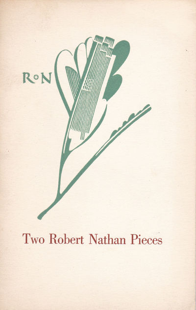 Image for TWO ROBERT NATHAN PIECES: A Talk with Robert Nathan / Advice to My Son. Typophile Monograph 28 TWO ROBERT NATHAN PIECES: A Talk with Robert Nathan / Advice to My Son. Typophile Monograph 28