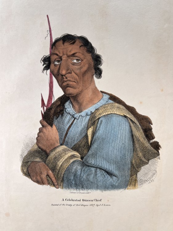 Image for A Celebrated Ottawa Chief; Painted at the Treaty of Fort Wayne 1827. A Celebrated Ottawa Chief; Painted at the Treaty of Fort Wayne 1827.