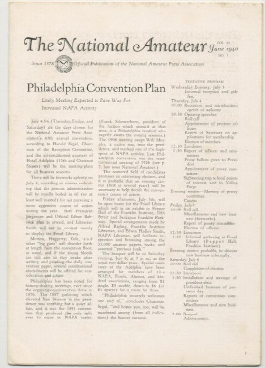 Image for THE NATIONAL AMATEUR. June, 1940. THE NATIONAL AMATEUR. June, 1940.