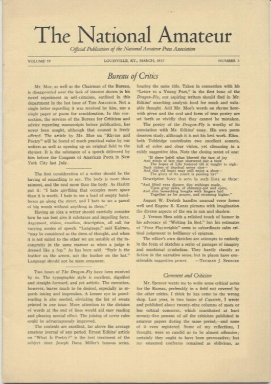 Image for THE NATIONAL AMATEUR. March, 1937. THE NATIONAL AMATEUR. March, 1937.