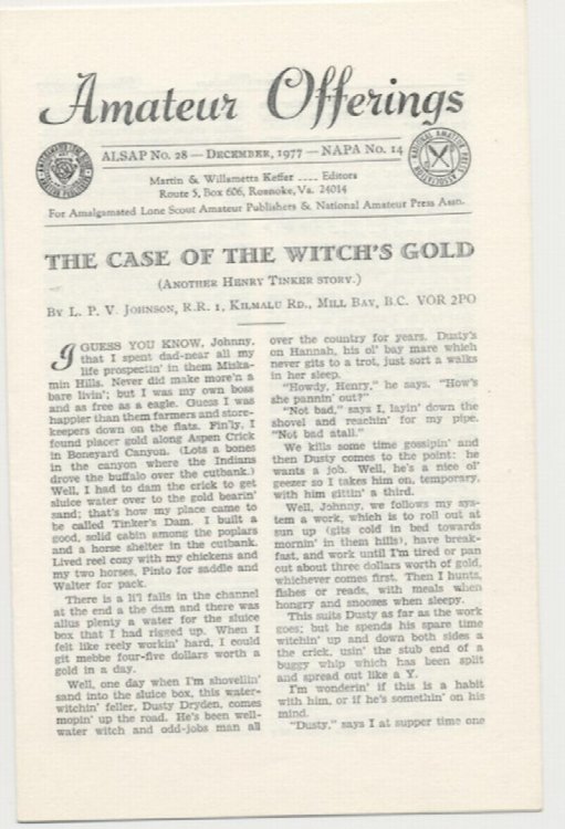 Image for AMATEUR OFFERINGS. December, 1977 AMATEUR OFFERINGS. December, 1977